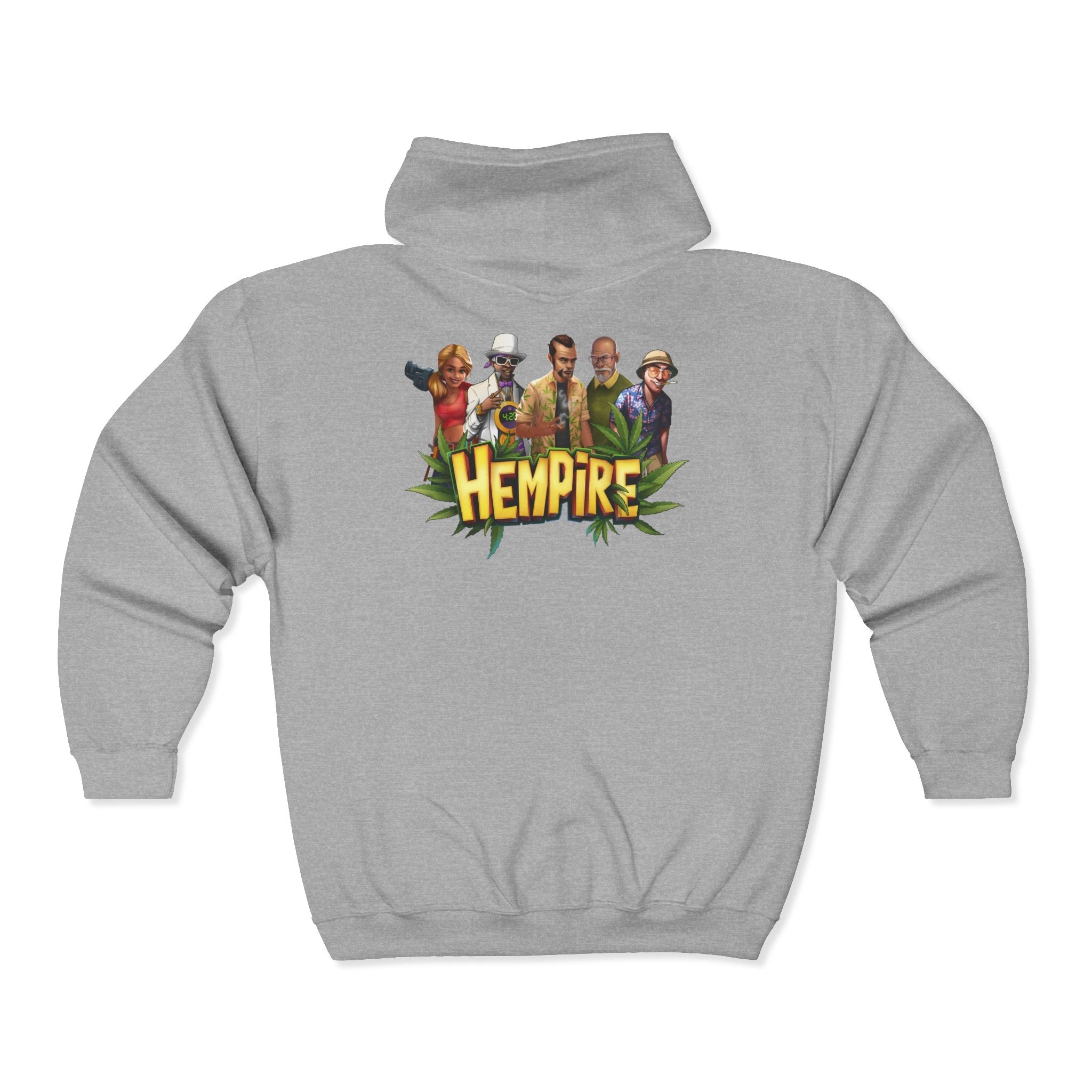 "Hempire Hoodie!" Unisex Heavy Blend™ Full Zip Hooded Sweatshirt - High Roller Games Inc