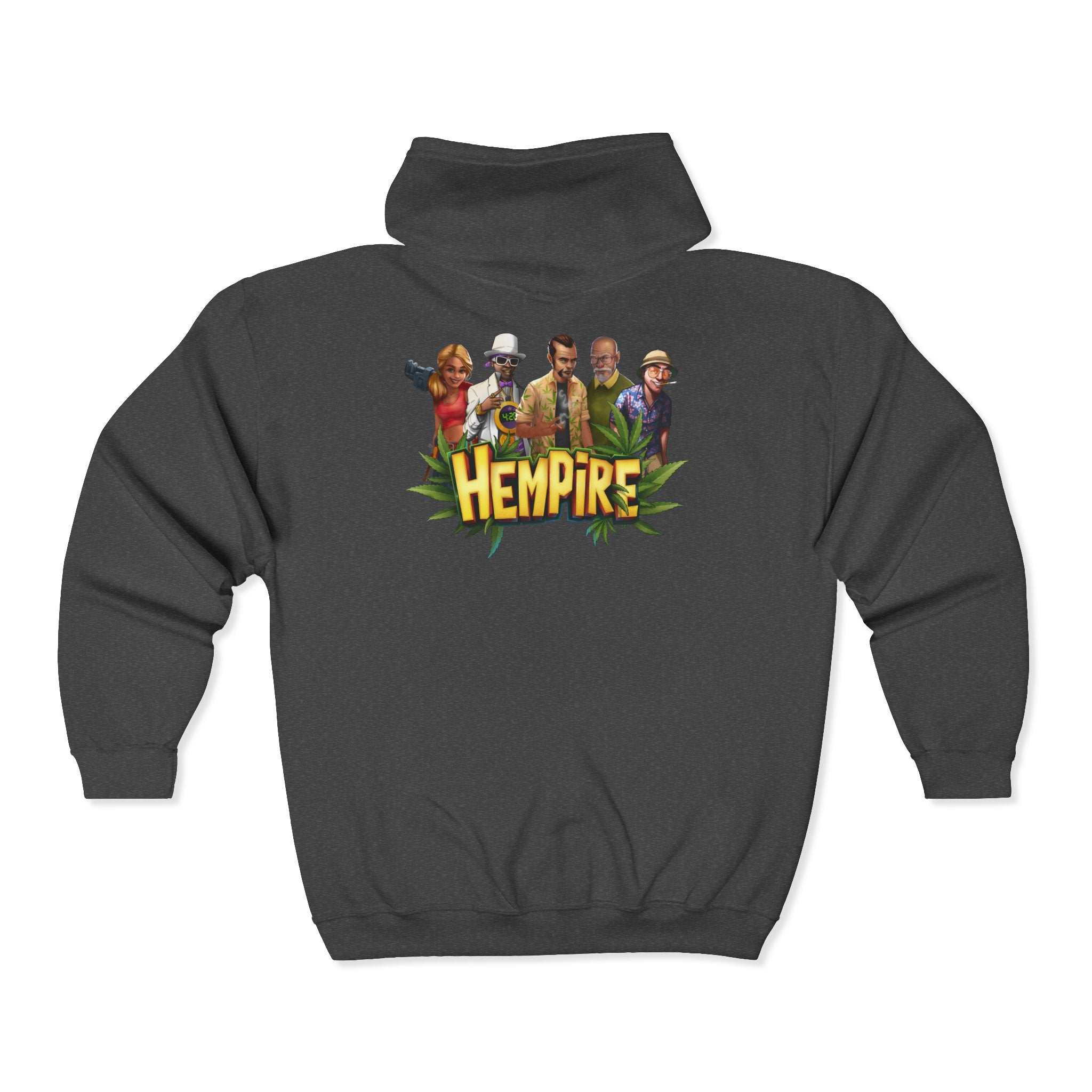 "Hempire Hoodie!" Unisex Heavy Blend™ Full Zip Hooded Sweatshirt - High Roller Games Inc